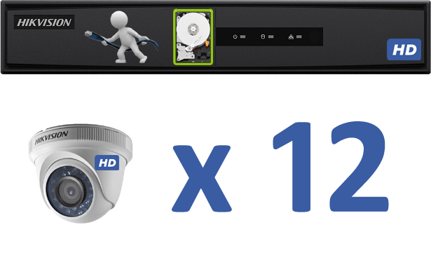 12 HD Cameras Cabling & Installation Package