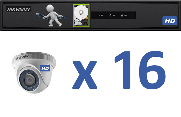 16 HD Cameras Cabling & Installation Package