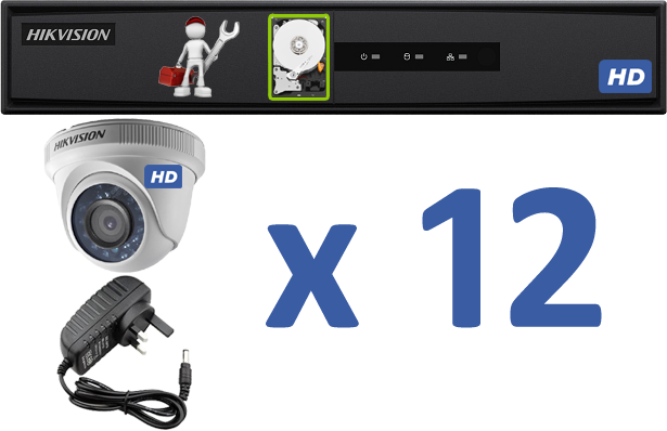 12 HD Cameras Installation Only Package
