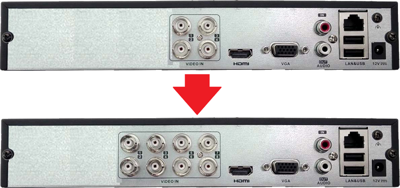 Upgrade 4 Channels DVR to 8 Channels DVR