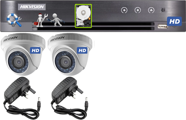 02 HD (1080P) Cameras Cabling & Installation w/Online Support Package