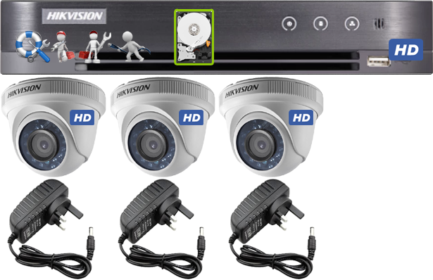 03 HD (1080P) Cameras Cabling & Installation w/Onsite Warranty Package